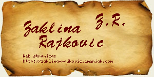 Žaklina Rajković vizit kartica